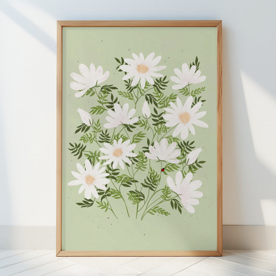 Ladybug flowers Print
