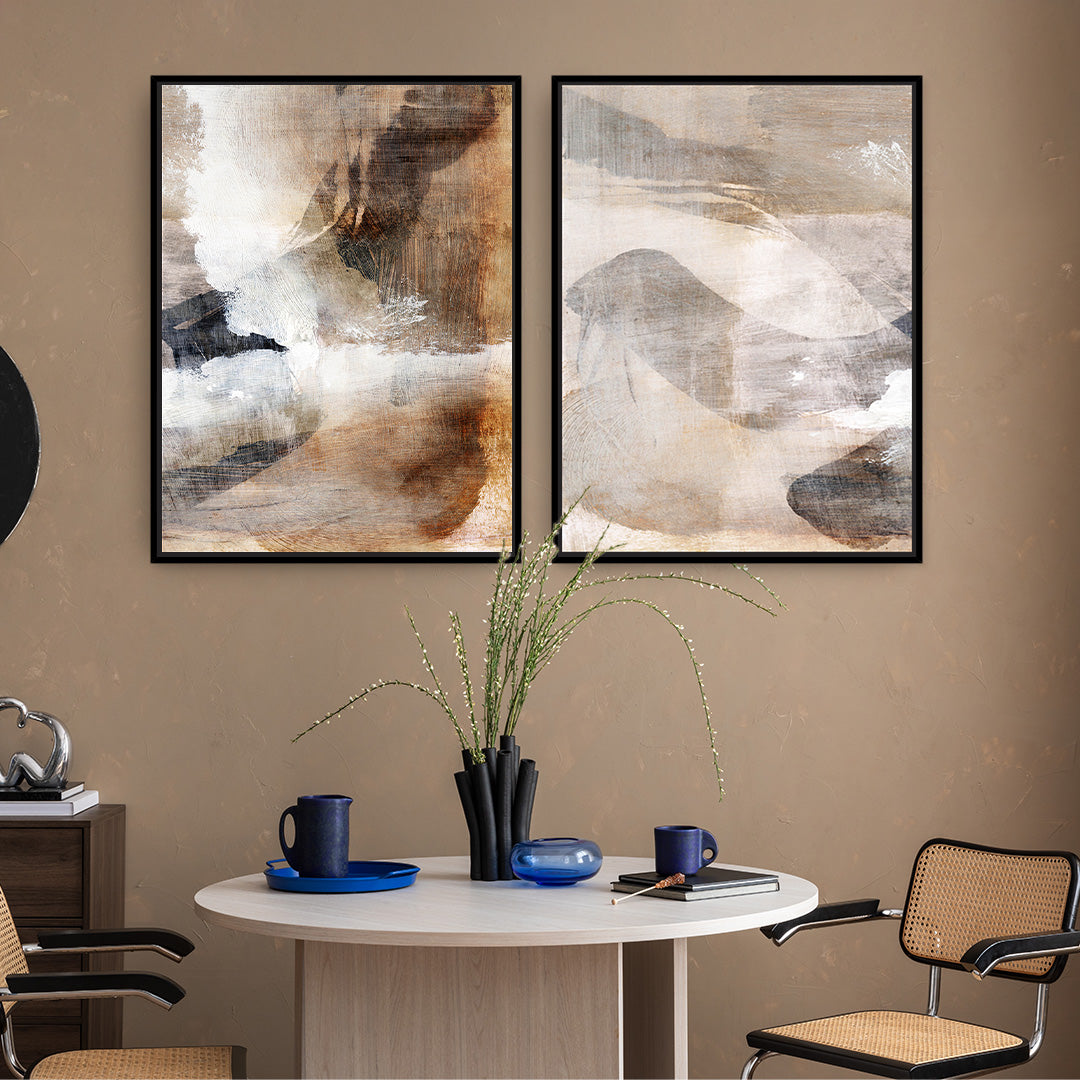 Layers Framed Canvas Set of 2 - Mala Art Co.