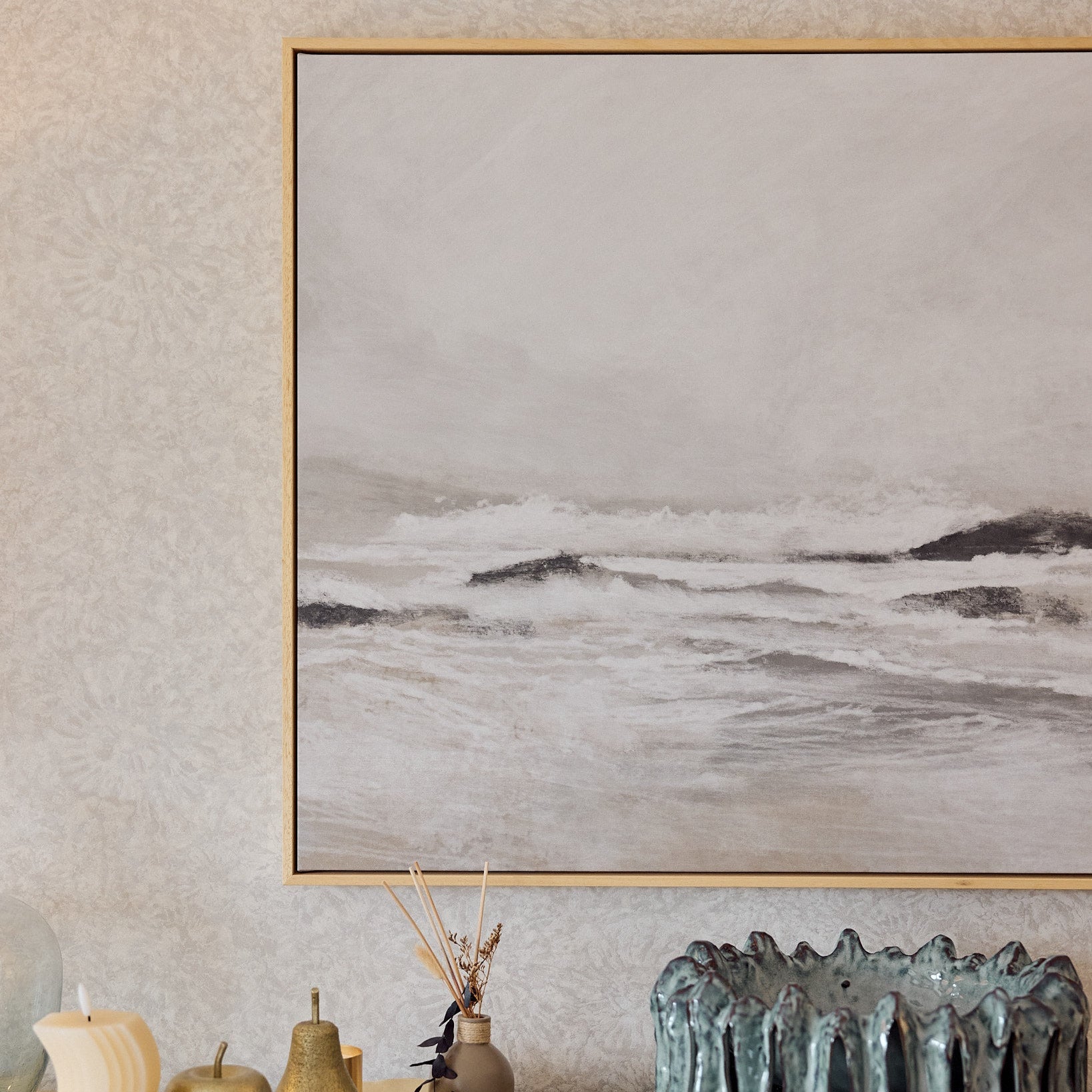 September Coast Landscape Framed Printed Canvas - Mala Art Co.