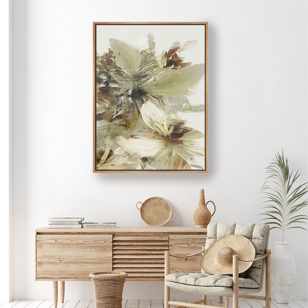 Hill Flowers 2 Framed Printed Canvas