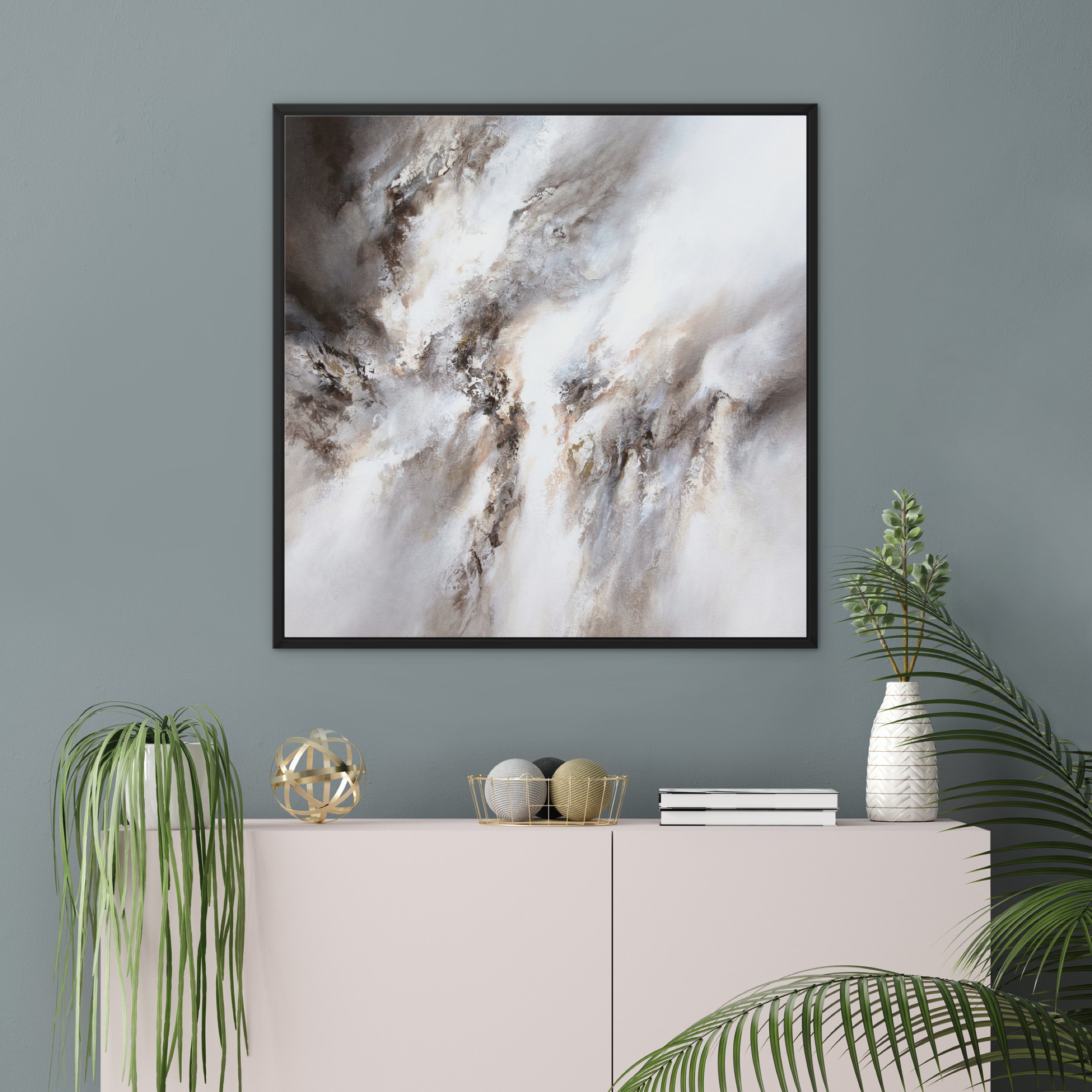 Fusion I Square Framed Printed Canvas - Mala Art Co.