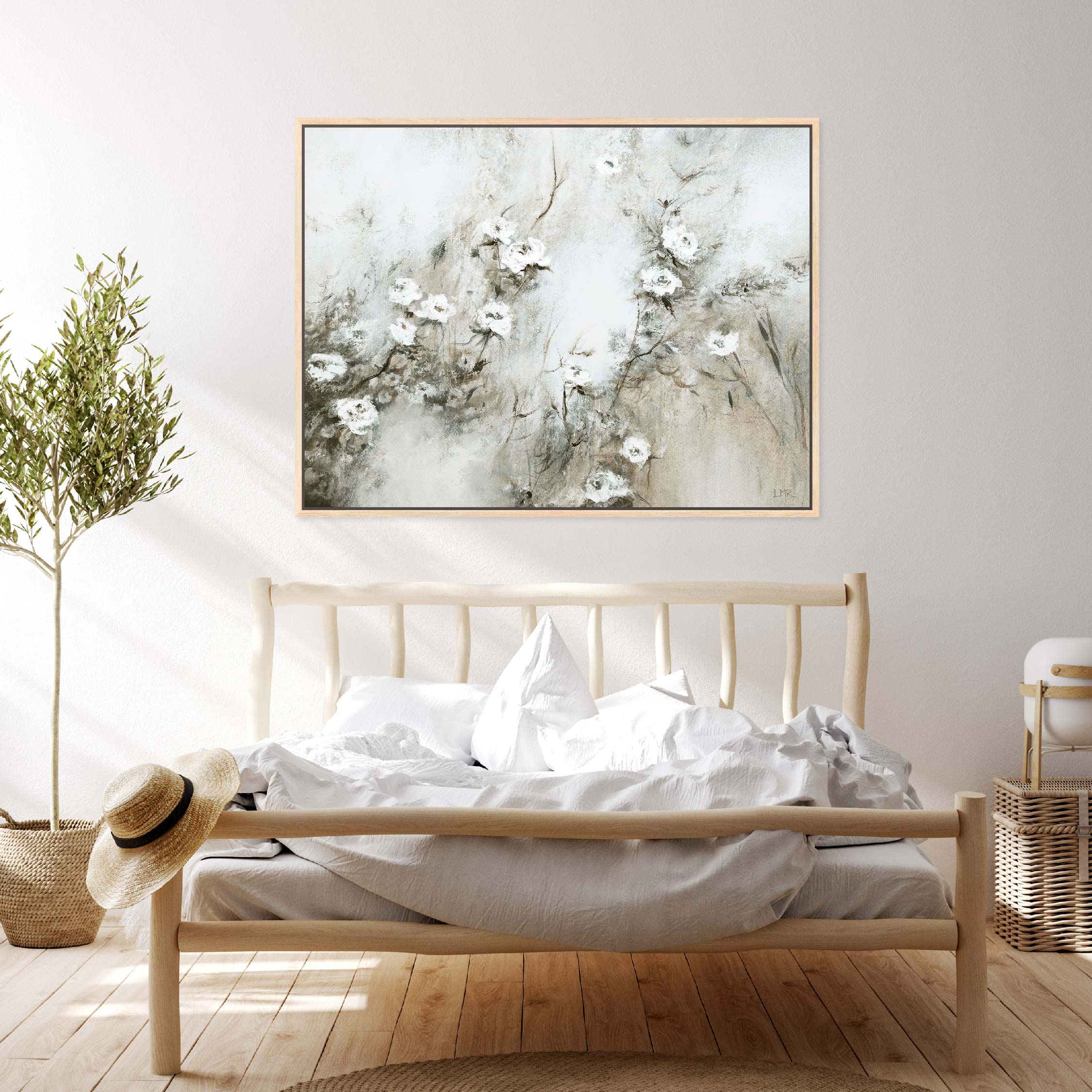 Wild Blooms Landscape Framed Printed Canvas - Mala Art Co.