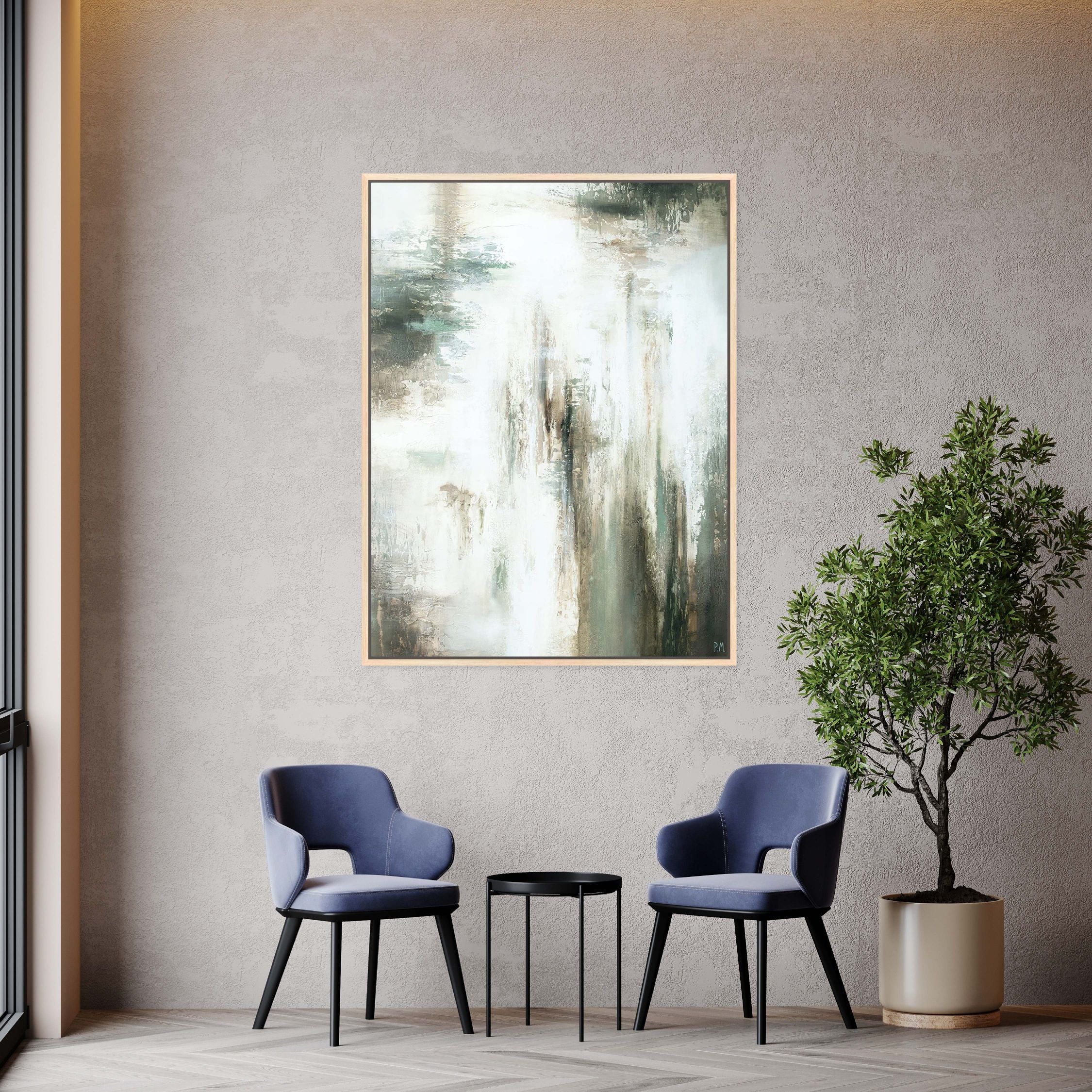 Verde I Portrait Framed Printed Canvas - Mala Art Co.