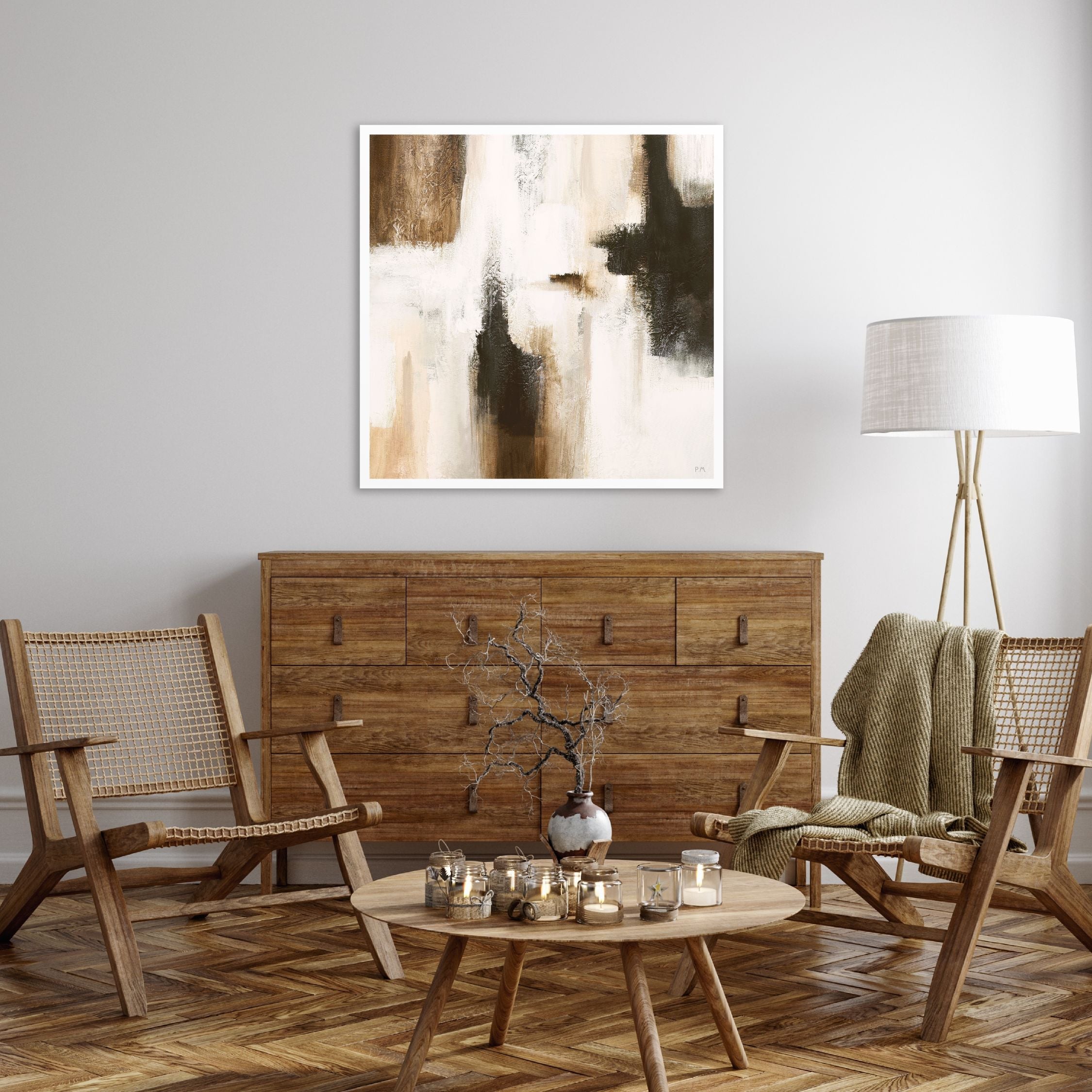 Casa I Square Framed Printed Canvas - Mala Art Co.