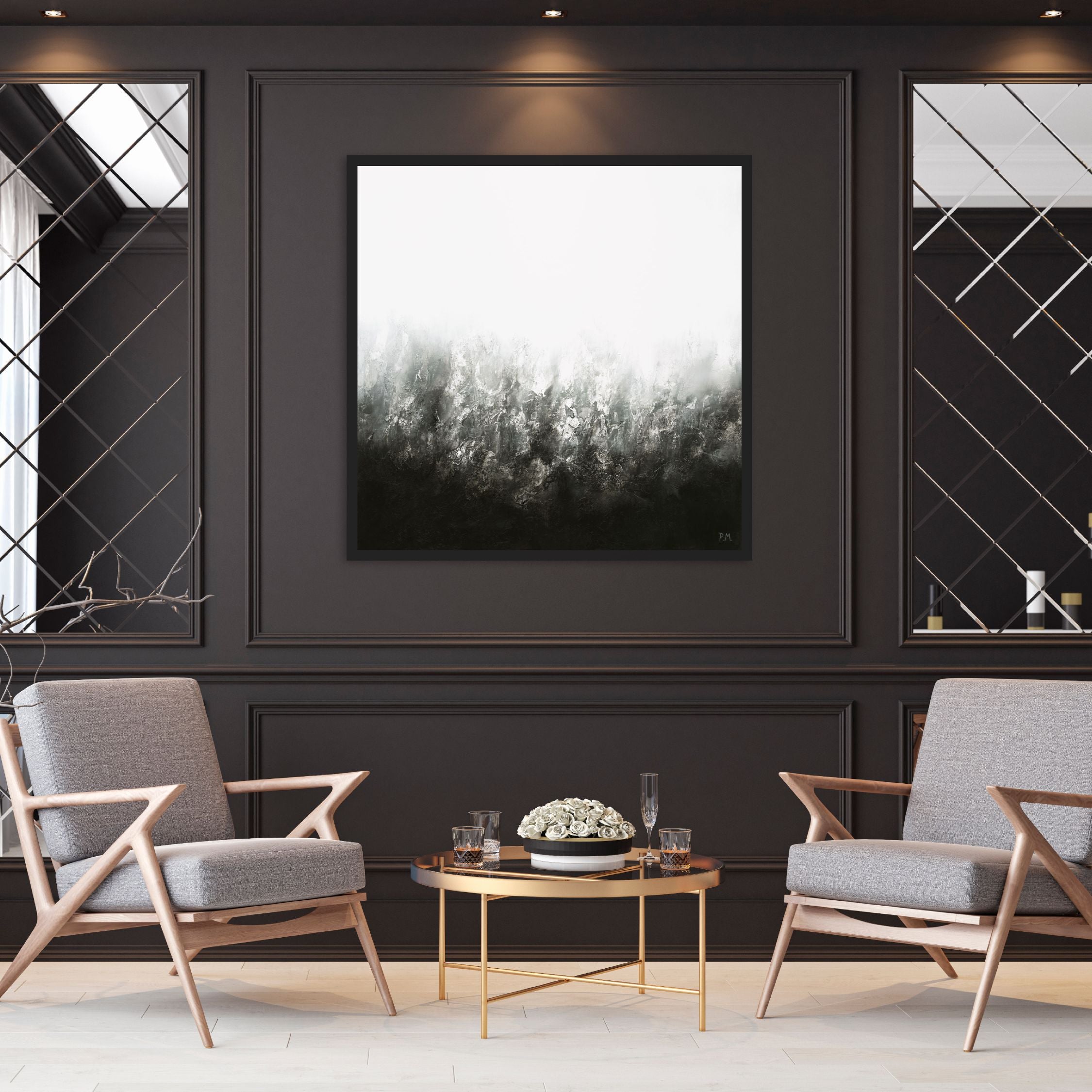 Transition Square Framed Printed Canvas - Mala Art Co.