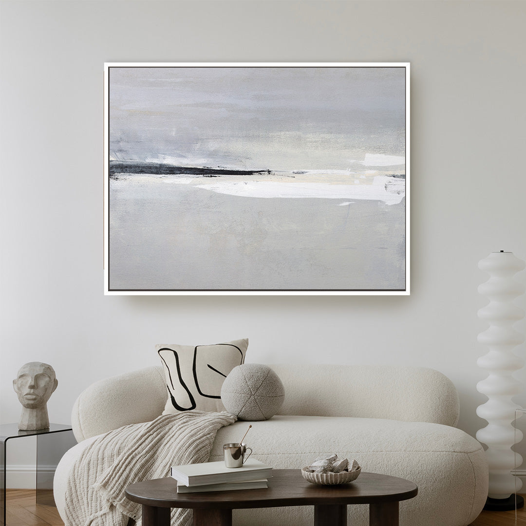 Serene Horizon Landscape Framed Printed Canvas