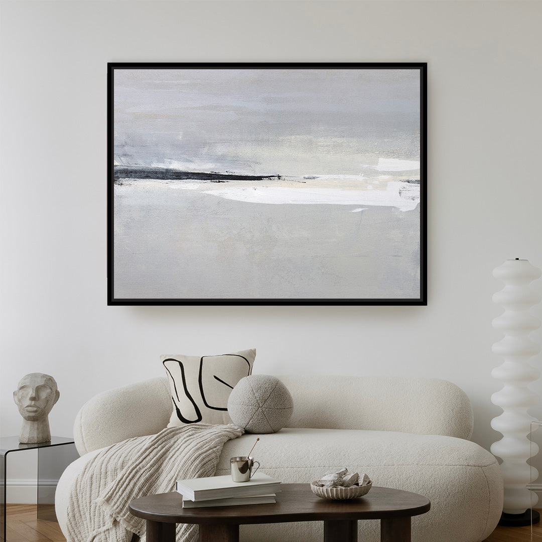 Serene Horizon Landscape Framed Printed Canvas
