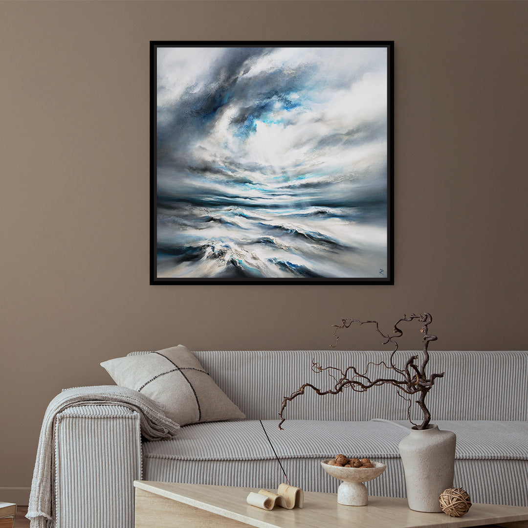 Tempest Square Framed Printed Canvas - Mala Art Co.