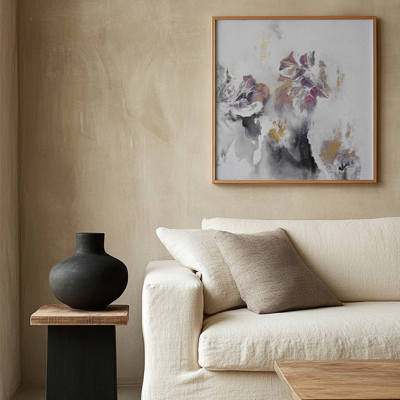 Floral Petals Square Framed Printed Canvas - Mala Art Co.