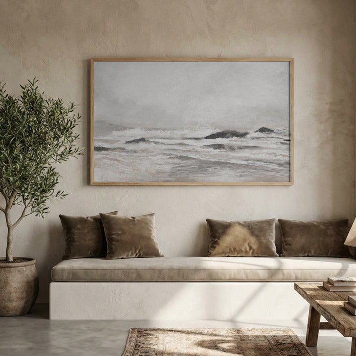 September Coast Landscape Framed Printed Canvas - Mala Art Co.