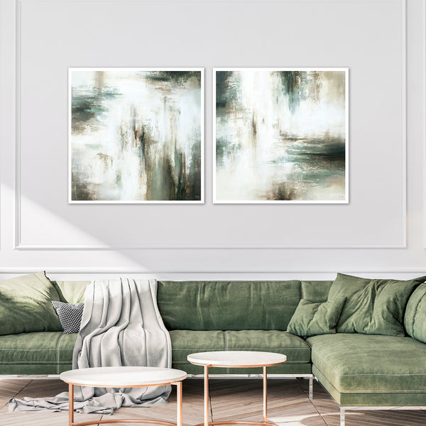 Verde Square Framed Canvas Set of 2 - Mala Art Co.