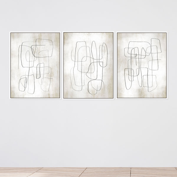 Fina Portrait Framed Canvas Set of 3 - Mala Art Co.