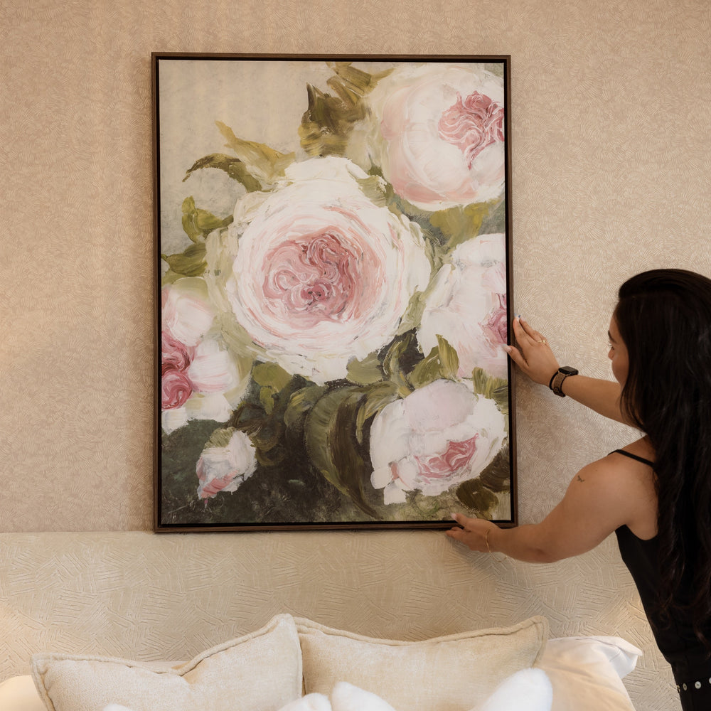 Freyia florals Portrait Framed Printed Canvas
