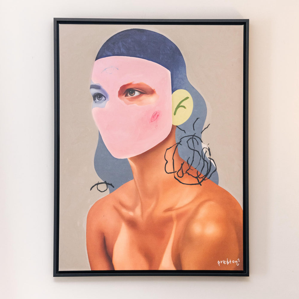 Being Human Portrait Framed Printed Canvas - Mala Art Co.